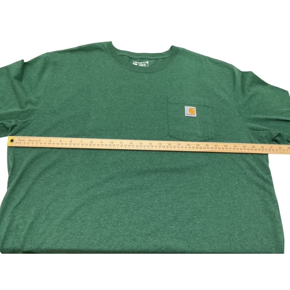 Carhartt Mens XL Loose Fit Long Sleeve Pocket T-Shirt Green K126 Crewneck - Picture 4 of 8